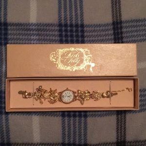 Gold-tone Moon Stars Charm Watch